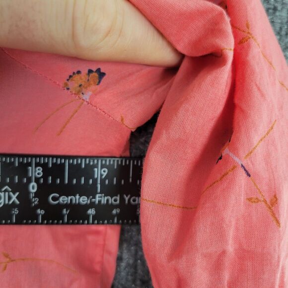 SUNDANCE Pink Floral Ruffle Fairy Lightweight 3/4 Sleeve Feminine Top SIZE SMALL - Picture 10 of 11